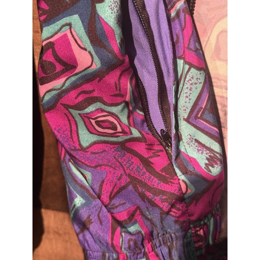 Vintage 80s 90s Multicolored Patterned Reebok Full Zip Windbreaker Jacket Y2K - Picture 6 of 9